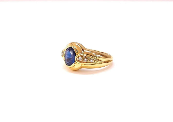 Bague 55 Bague jonc - Saphir 1,42 ct en or jaune 18K et diamants 58 Facettes BAG.GG26.SAP.JON