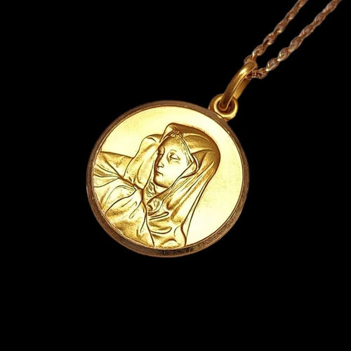 Pendentif Médaille Vierge - Pendentif en or jaune 18K 58 Facettes Med.Vierge.1034