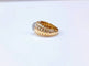 Bague 56 Bague jonc godronnée pavée en or jaune et or blanc, diamants 0,20 ct 58 Facettes Bag.Jonc.Dt.1969