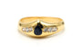 Bague 54 Bague contemporaine en or jaune 18 carats, saphir et diamants 58 Facettes 23173