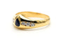 Bague 54 Bague contemporaine en or jaune 18 carats, saphir et diamants 58 Facettes 23173