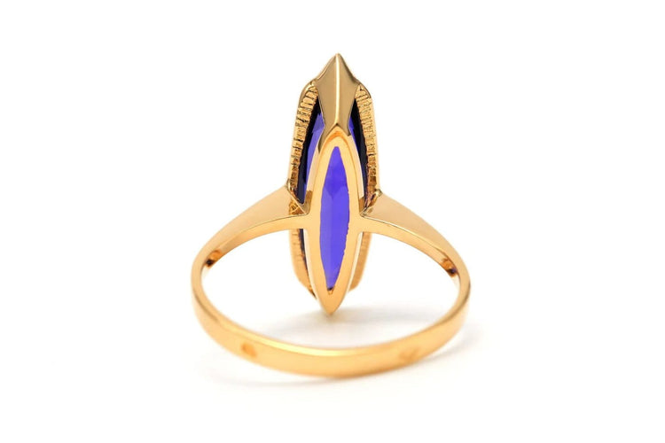 Bague 52 Bague contemporaine sertie d’une améthyste en or jaune 18 carats 58 Facettes 23165