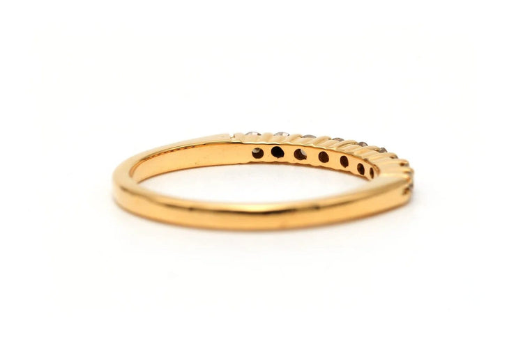 Bague 51 Alliance demi-américaine en or jaune 18 carats et diamants 58 Facettes 23232