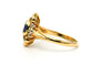Bague 52 Bague contemporaine sertie d’un saphir et de diamants en or jaune 18 carats 58 Facettes 23234