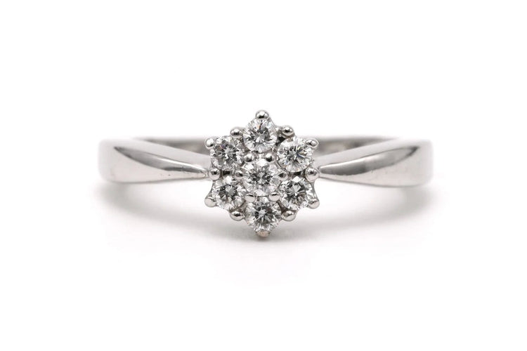 Bague 51 Bague contemporaine en or blanc et diamants 58 Facettes 23255