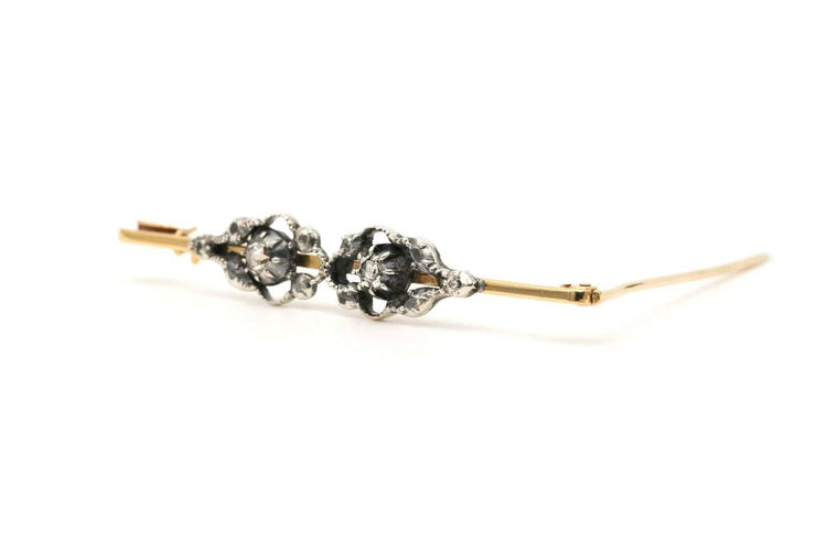 Broche Napoléon III - Broche en or jaune 18 carats et diamants taille rose 58 Facettes B794