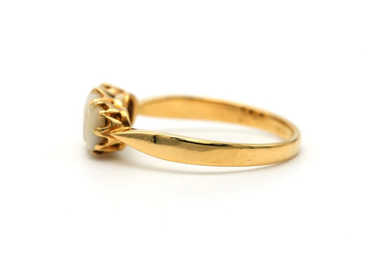Bague 53 Bague Art déco en or jaune 18 carats sertie de dents 58 Facettes 23298