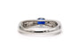 Bague 54 Bague contemporaine en or blanc 18 carats avec saphir et diamants 58 Facettes 23175