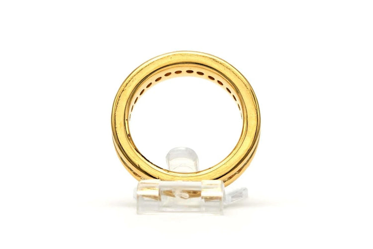 Bague 50 Bague contemporaine en or jaune 18 carats sertie de diamants 58 Facettes 23256
