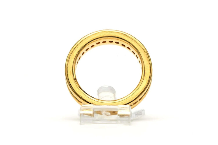 Bague 50 Bague contemporaine en or jaune 18 carats sertie de diamants 58 Facettes 23256