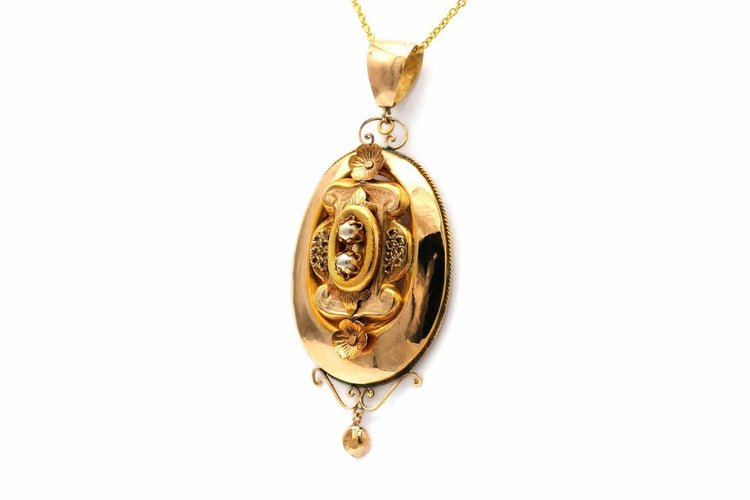 Pendentif Napoléon III - Pendentif en or jaune 18 carats et perles 58 Facettes 23350