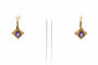 Boucles d'oreilles Boucles d’oreilles dormeuses en or jaune 18 carats, améthystes et diamants 58 Facettes B799
