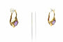 Boucles d'oreilles Boucles d’oreilles dormeuses en or jaune 18 carats, améthystes et diamants 58 Facettes B799
