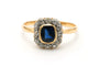 Bague 59 Bague Art déco en or jaune 18 carats, saphir et diamants 58 Facettes 23355