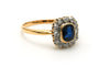 Bague 59 Bague Art déco en or jaune 18 carats, saphir et diamants 58 Facettes 23355