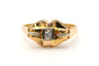 Bague 54 Art déco - Bague en or jaune et blanc 18 carats et diamant 58 Facettes B801