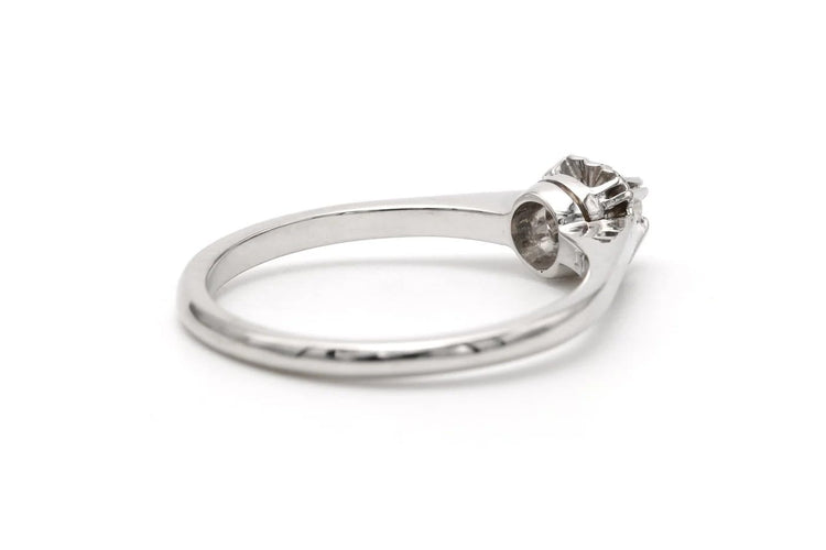 Bague 54 Art Déco - Bague en or blanc 18 carats et diamant taille brillant 58 Facettes 23336