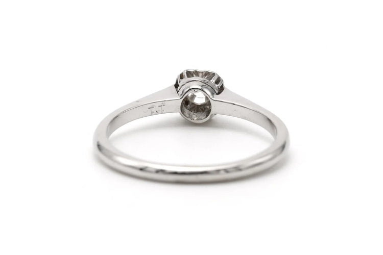 Bague 54 Art Déco - Bague en or blanc 18 carats et diamant taille brillant 58 Facettes 23336
