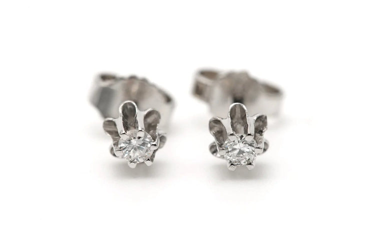 Boucles d'oreilles Art déco - Boucles d'oreilles en or blanc et diamants 58 Facettes 23334
