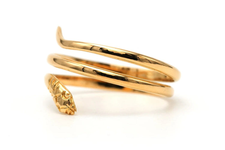Bague 53 Bague serpent contemporaine en or jaune 18 carats 58 Facettes B803