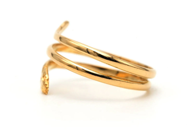 Bague 53 Bague serpent contemporaine en or jaune 18 carats 58 Facettes B803