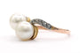 Bague 48 Bague Art nouveau en or jaune et blanc 18 carats, perles et diamants 58 Facettes B413