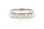 Bague 56 Alliance demi-américaine - Bague en or blanc 18 carats et diamants 58 Facettes 19361