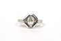 Bague 53 Bague Art déco en or blanc 18 carats sertie d’un diamant taille rose 58 Facettes B446