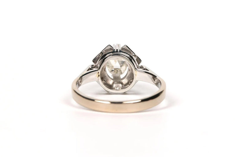 Bague 53 Bague Art déco en or blanc 18 carats sertie d’un diamant taille rose 58 Facettes B446