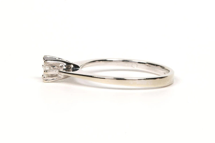 Bague 49 Solitaire - Bague en or blanc 18 carats et diamant taille brillant 0,11 ct 58 Facettes 21205