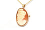 Pendentif Broche pendentif années 70 en or jaune 18 carats, camée coquillage 58 Facettes B463