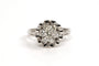 Bague 55 Bague années 50 en or blanc 18 carats sertie de diamants taille brillant 58 Facettes 16053