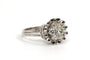 Bague 55 Bague années 50 en or blanc 18 carats sertie de diamants taille brillant 58 Facettes 16053