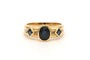 Bague 57 Bague années 70 en or jaune et blanc 18 carats sertie de saphirs 58 Facettes B483