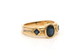 Bague 57 Bague années 70 en or jaune et blanc 18 carats sertie de saphirs 58 Facettes B483