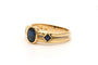 Bague 57 Bague années 70 en or jaune et blanc 18 carats sertie de saphirs 58 Facettes B483