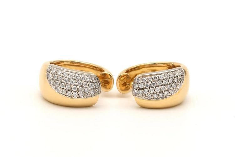Boucles d'oreilles Boucles d'oreilles contemporaines en or jaune 18 carats et diamants taille brillant 0,448 ct 58 Facettes 21900