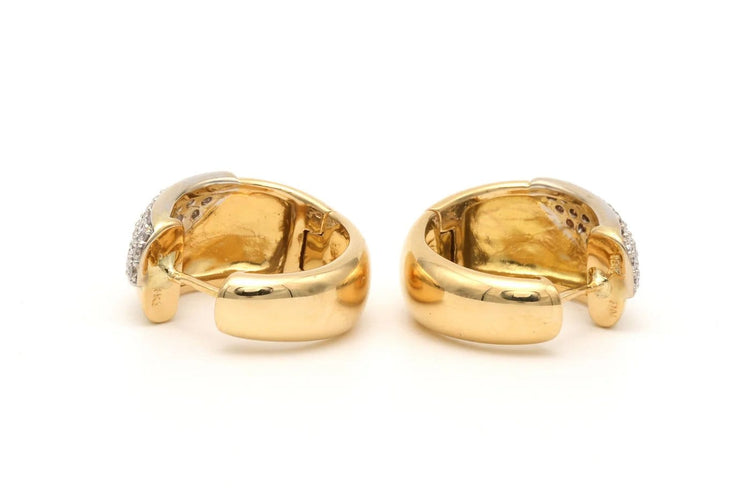Boucles d'oreilles Boucles d'oreilles contemporaines en or jaune 18 carats et diamants taille brillant 0,448 ct 58 Facettes 21900