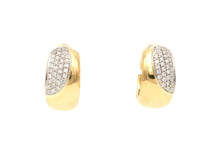 Boucles d'oreilles Boucles d'oreilles contemporaines en or jaune 18 carats et diamants taille brillant 0,448 ct 58 Facettes 21900