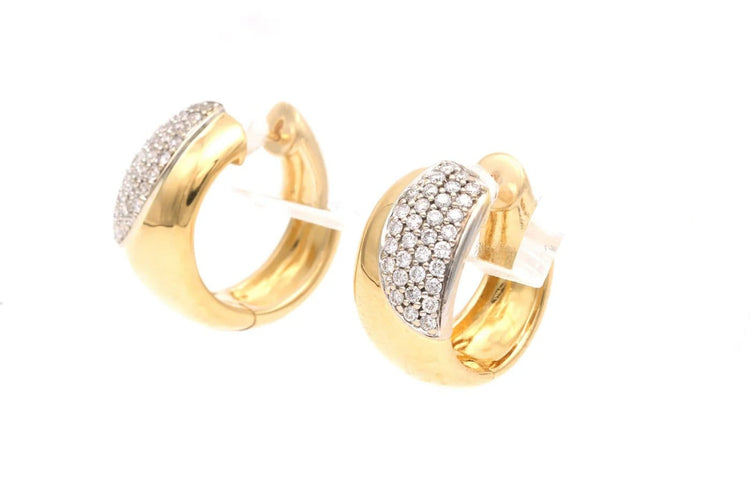 Boucles d'oreilles Boucles d'oreilles contemporaines en or jaune 18 carats et diamants taille brillant 0,448 ct 58 Facettes 21900