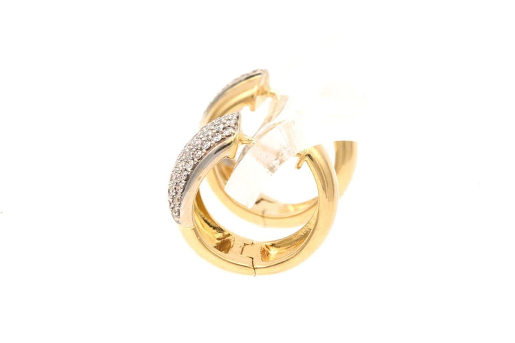 Boucles d'oreilles Boucles d'oreilles contemporaines en or jaune 18 carats et diamants taille brillant 0,448 ct 58 Facettes 21900