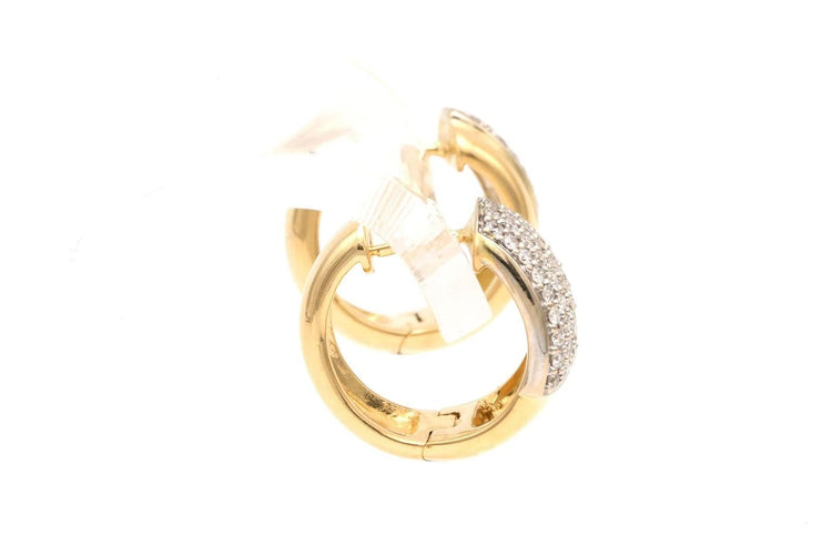 Boucles d'oreilles Boucles d'oreilles contemporaines en or jaune 18 carats et diamants taille brillant 0,448 ct 58 Facettes 21900