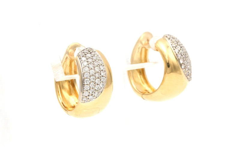 Boucles d'oreilles Boucles d'oreilles contemporaines en or jaune 18 carats et diamants taille brillant 0,448 ct 58 Facettes 21900