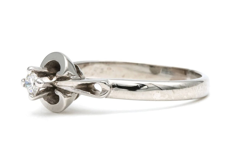 Bague 52 Art Déco - Bague solitaire en or blanc 18 carats et diamant 58 Facettes 21915