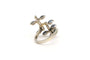 Bague 51 Bague années 70 en or blanc 18 carats, saphirs et diamants 58 Facettes 22066