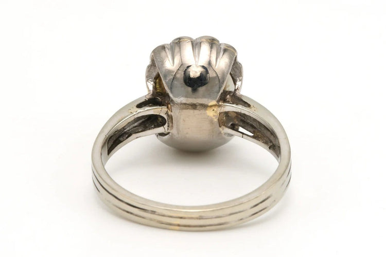 Bague 55 Bague Art déco en or blanc, perle et diamants 58 Facettes 19737