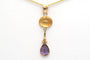 Pendentif Pendentif contemporain en or jaune 14 carats, améthyste et citrine 58 Facettes 23048