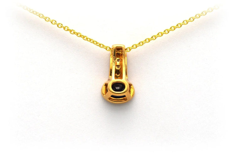 Pendentif Pendentif contemporain en or jaune, saphir et diamants 58 Facettes 23057