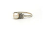 Bague 55 Bague Art déco en or blanc 18 carats avec perle et diamants 58 Facettes 22271