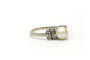 Bague 55 Bague Art déco en or blanc 18 carats avec perle et diamants 58 Facettes 22271
